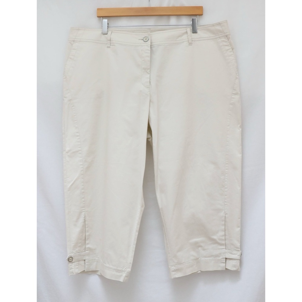 Flair Sport Ivory Capri Pants Plus Size 20W Y2K stretch casual summer vacation